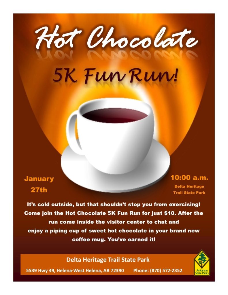 Hot Chocolate Run! Flyer 2018 Helena, Arkansas